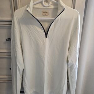 Mantra Men's Essential Cream Zip-Neck  Pullover